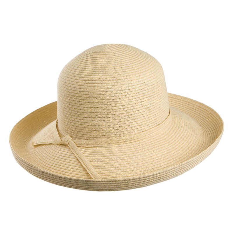 sur la tte Womens Traveller Packable Sun Hat – Natural Adjustable