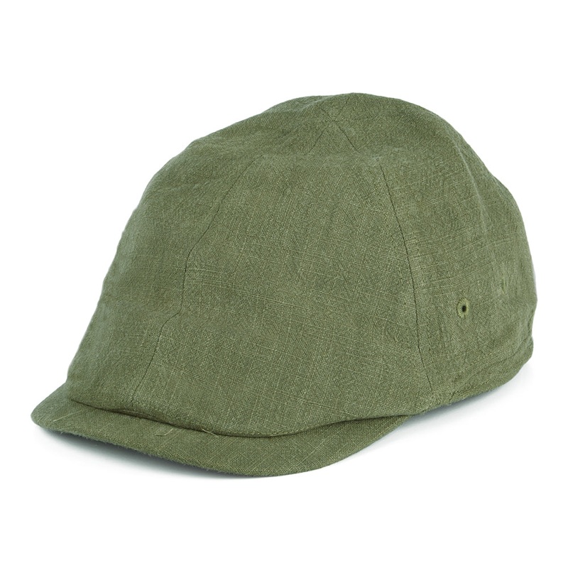 Barbour Hats Stanhope Linen-Cotton Duckbill Flat Cap – Washed Olive S