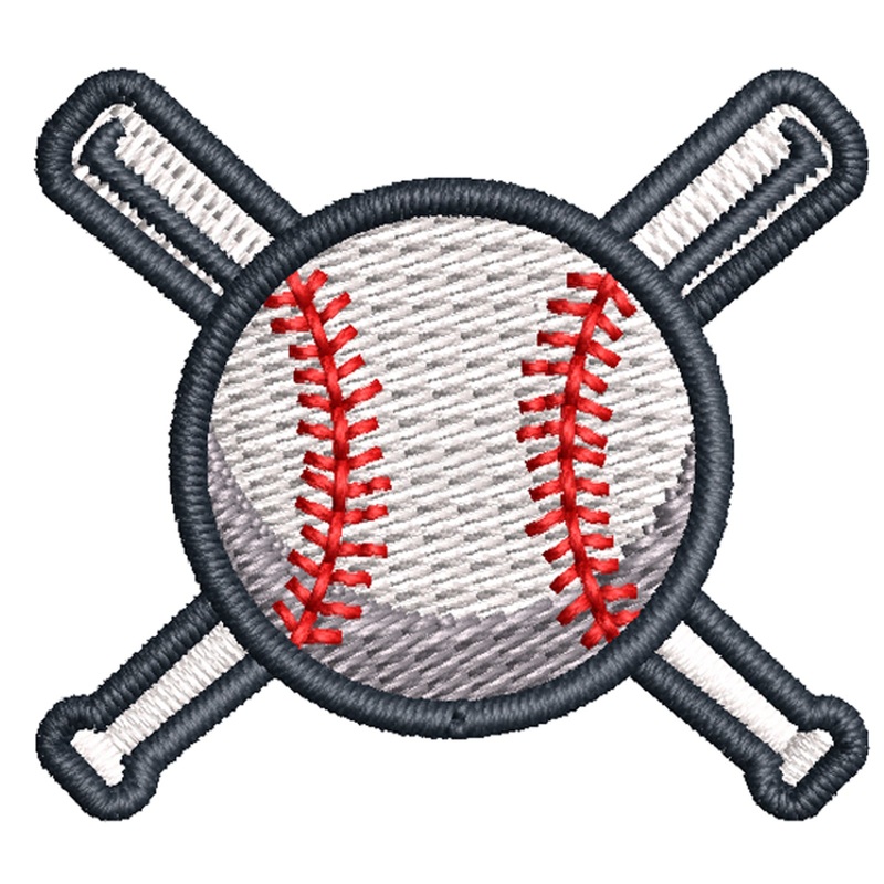 Baseball with Crossing Bats Logo Baseball with Crossing Bats Logo One Size