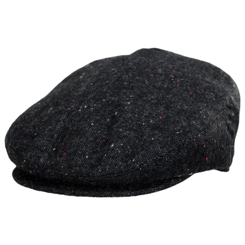 Blackheath Marl Tweed Wool Blend Ivy Cap BLACK S