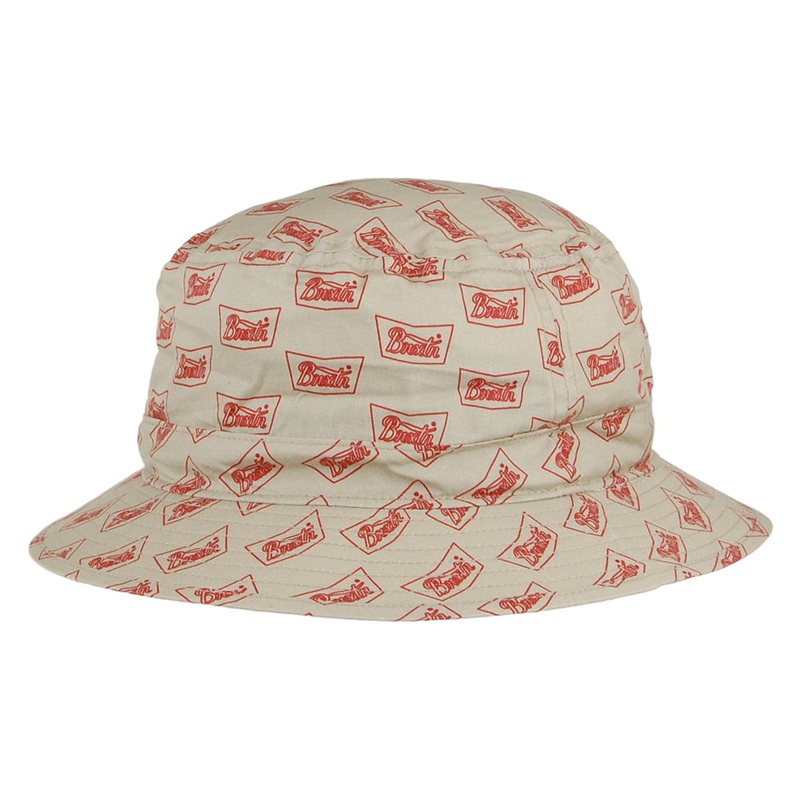 Brixton Hats Stith Cotton Bucket Hat – Cream-Cardinal Small-56cm