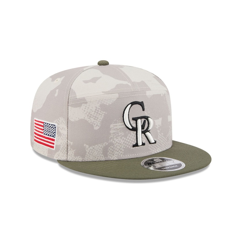 Colorado Rockies Armed Forces Day 2025 Split Panel 9FIFTY Snapback Hat One Size