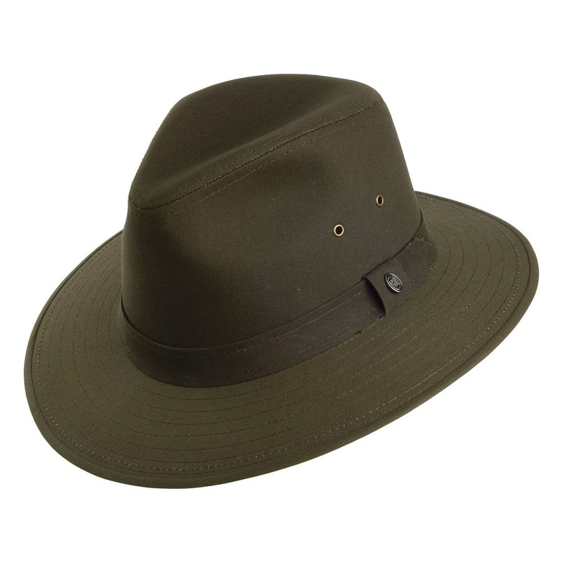 Jaxon & James Oilcloth Safari Fedora Hat Olive Wholesale Pack Prepack