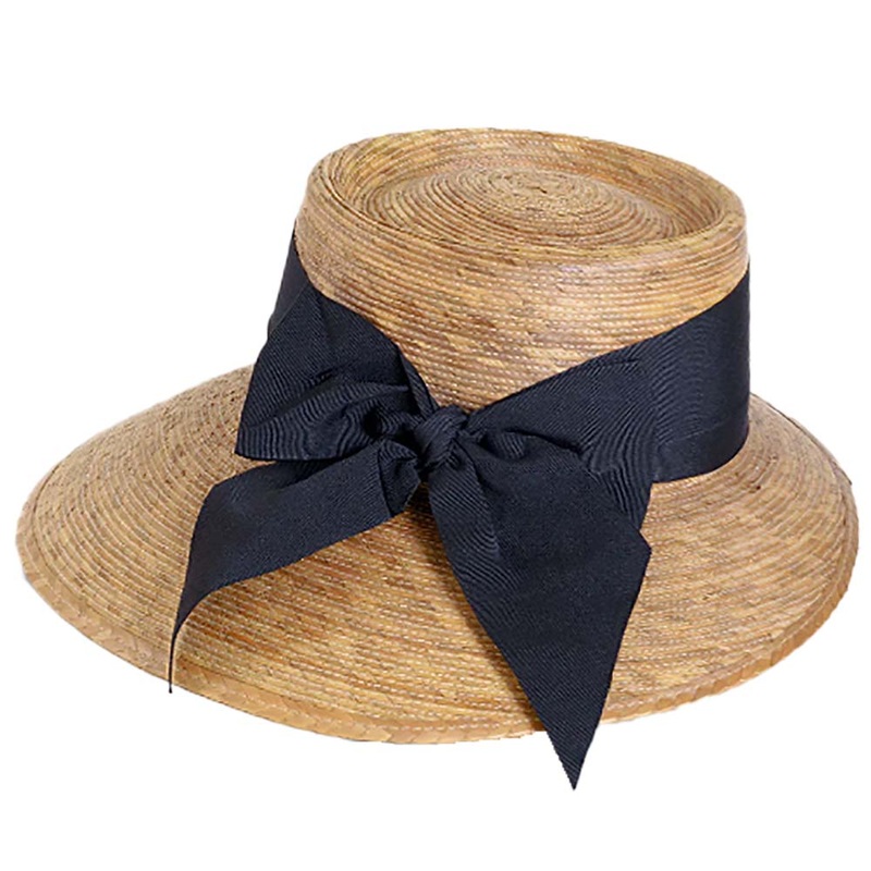 Joliet Palm Leaf Asymmetrical Brim Sun Hat – Tula Hats Honey Palm Straw M (57-58 cm)