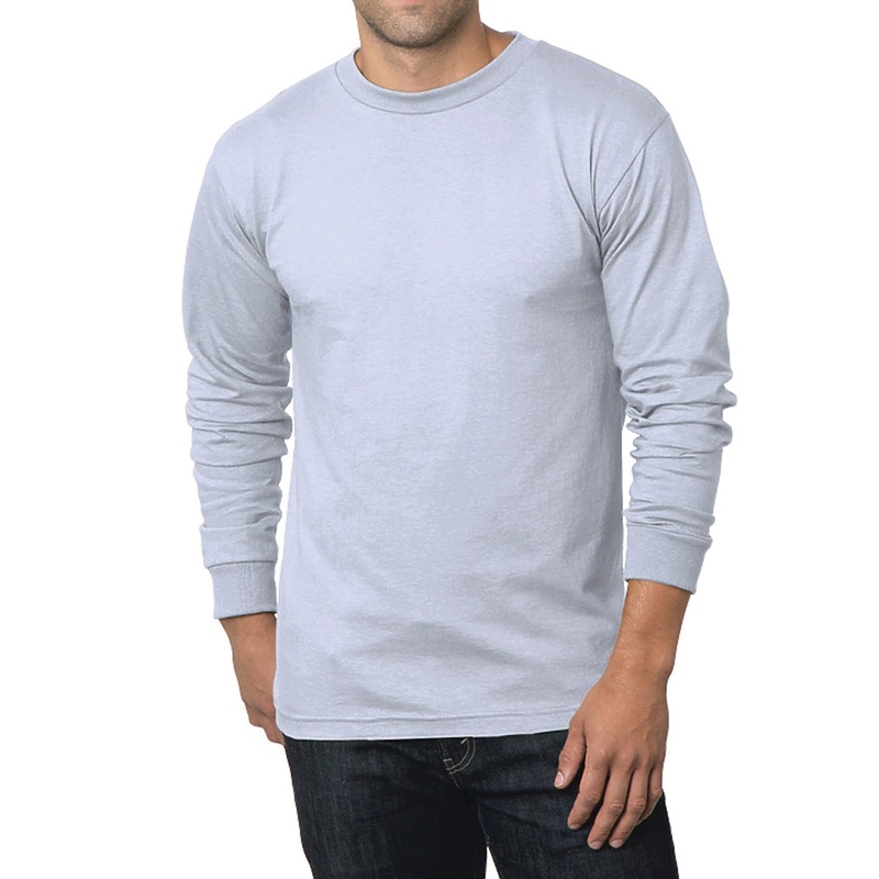 Made In USA Heavy Weight Crew Long Sleeve Ash S