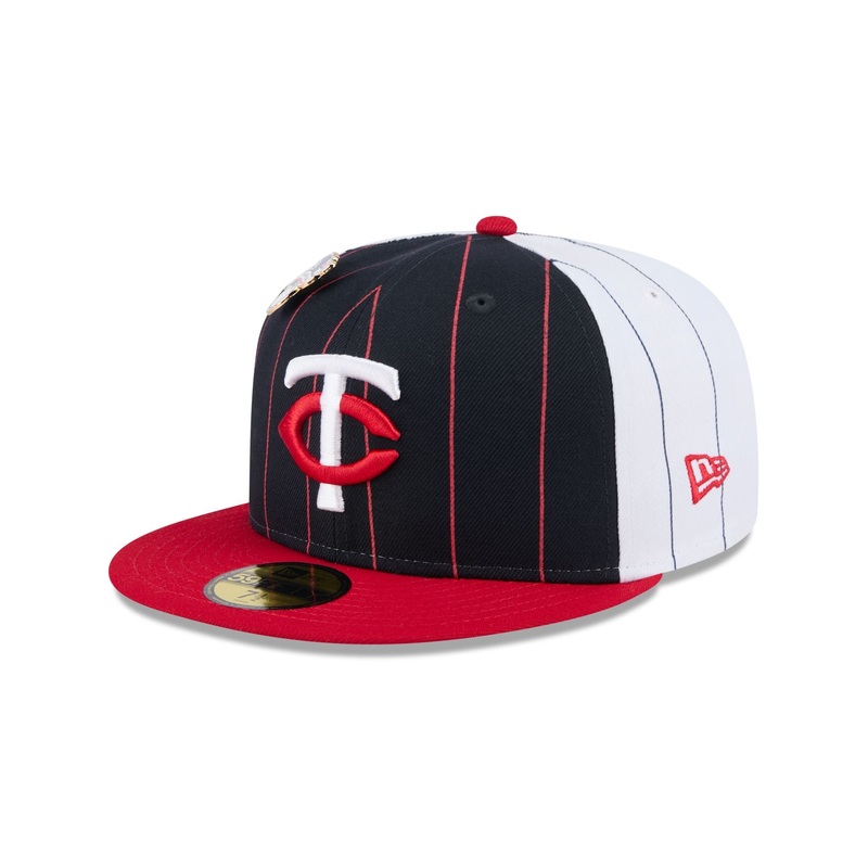 Minnesota Twins Pinstripe League Pin 59FIFTY Fitted Hat 7