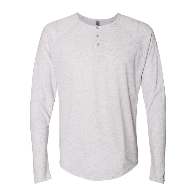 Next Level 6072 Men’s Triblend Henley T-Shirt Heather White S