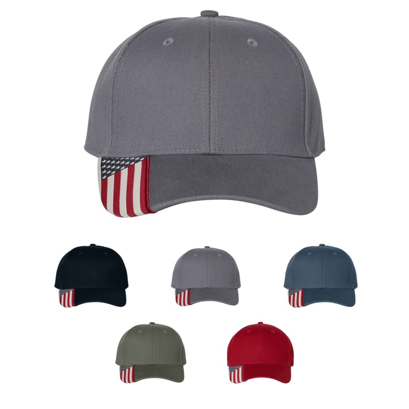Outdoor Cap USA300 American Flag Cap Black