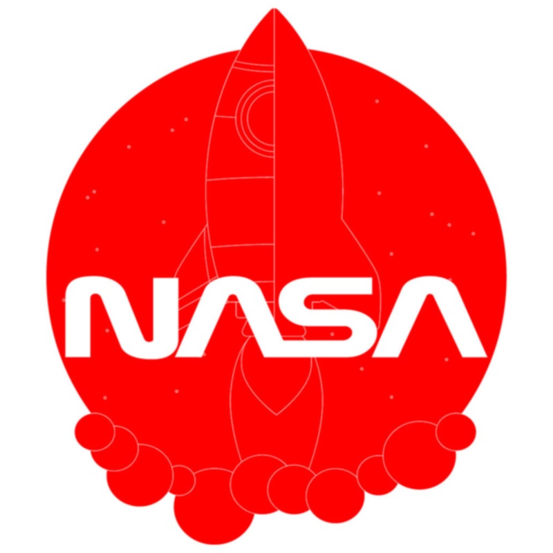 Red NASA Cartoon Rocket Default Title One Size