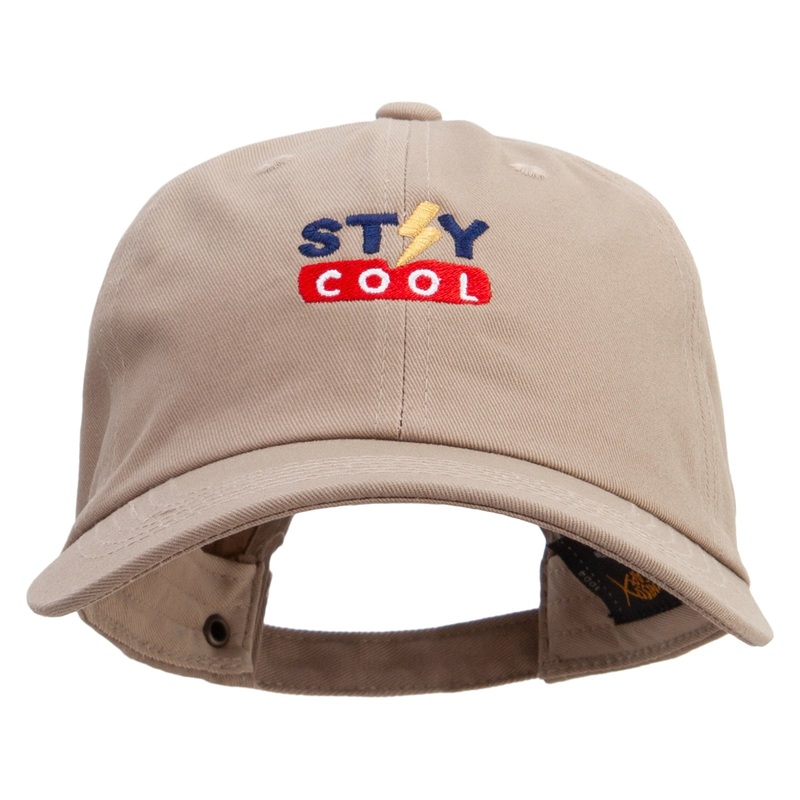 Stay Cool Embroidered Unstructured Cotton Twill Washed Cap Khaki One Size