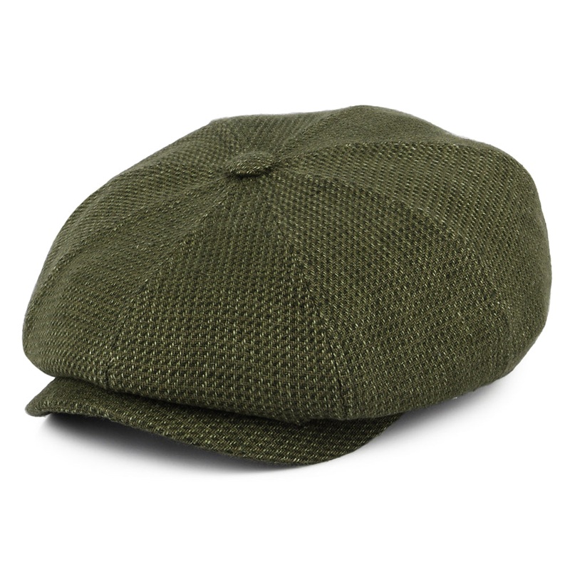 Stetson Hats Hatteras Linen-Cotton Newsboy Cap – Olive-Khaki 55