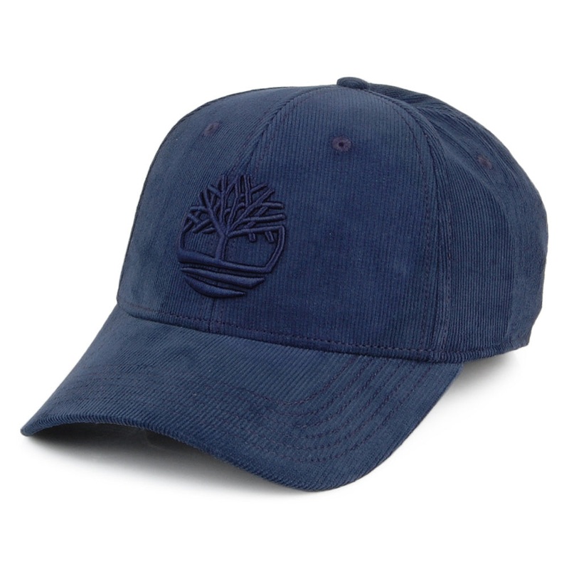 Timberland Hats Corduroy Logo Baseball Cap – Navy Blue Adjustable