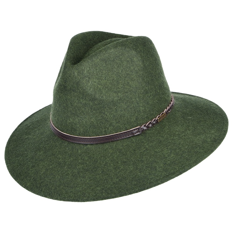 Barbour Hats Tack Wool Felt Fedora Hat – Olive S