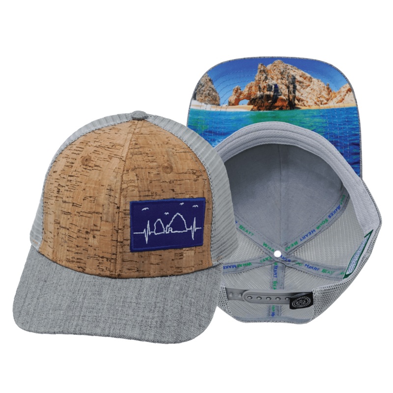 Cabo Hat – Baseball Hat Fit – Cork – Heather Gray / Gray – Trucker Mesh