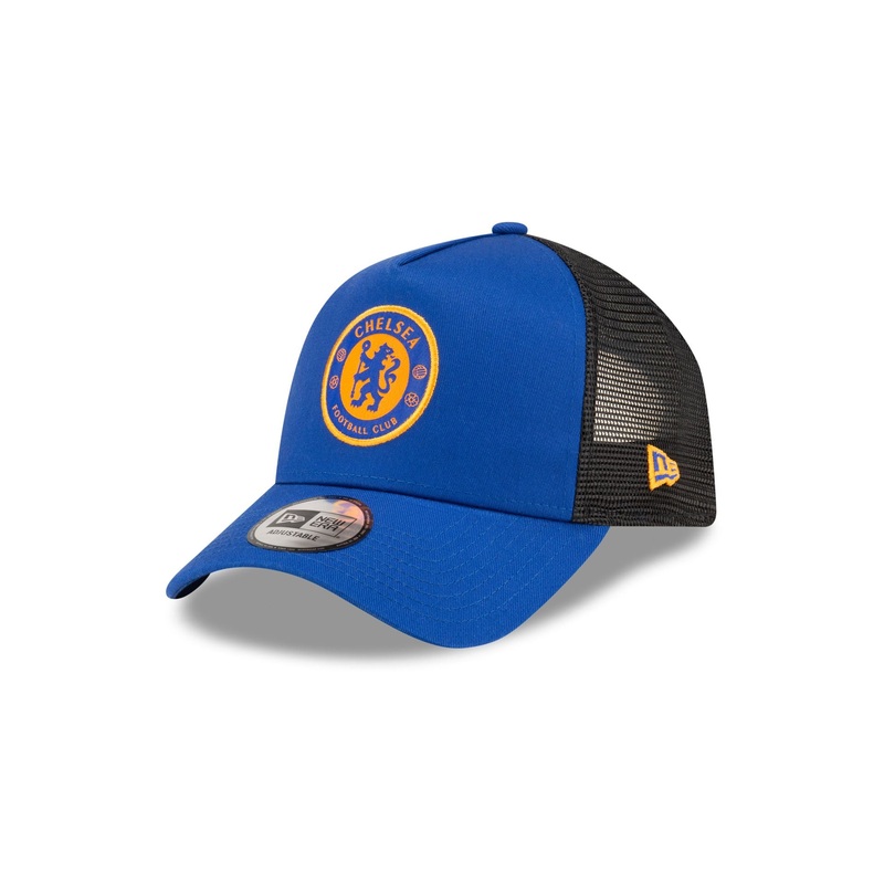 Chelsea FC Lion Crest Seasonal Blue 9FORTY A-Frame Trucker Hat One Size