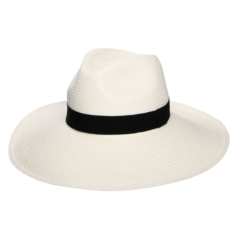 Christys Hats Jessica Wide Brim Panama Hat with Black Band – Bleach 55