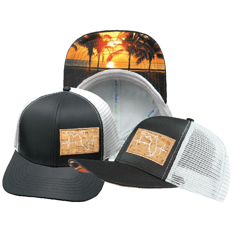 Florida Hat – Baseball Hat Fit – Black / Gray – Trucker Mesh