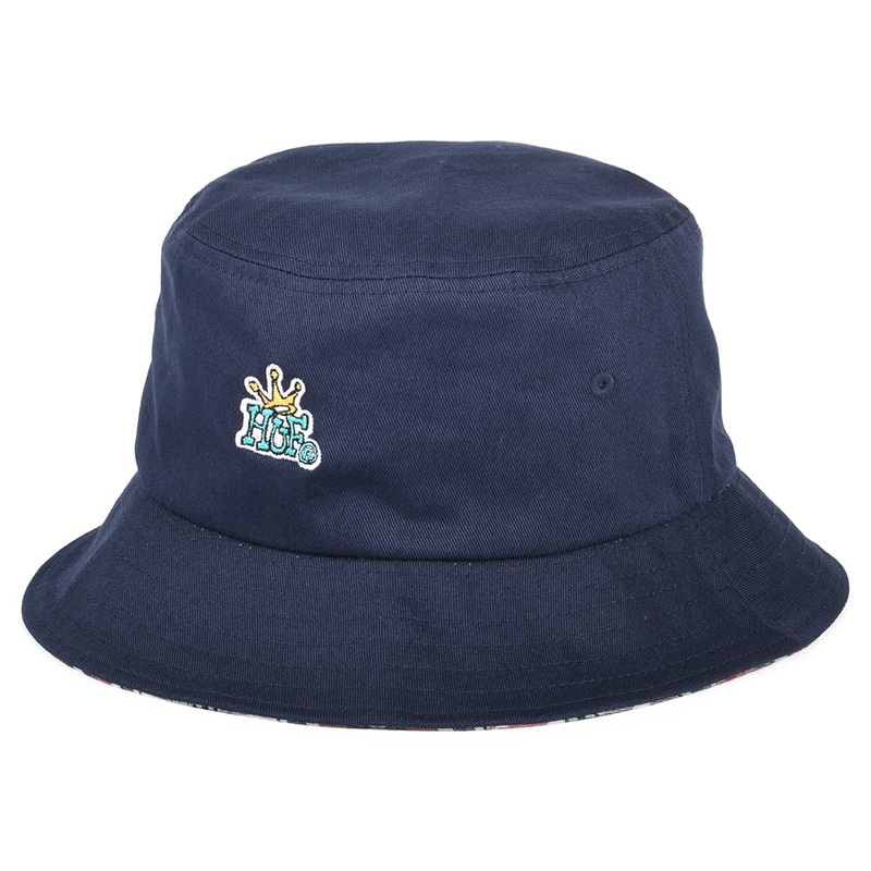 HUF Crown Reversible Cotton Bucket Hat – Navy Blue Small/Medium