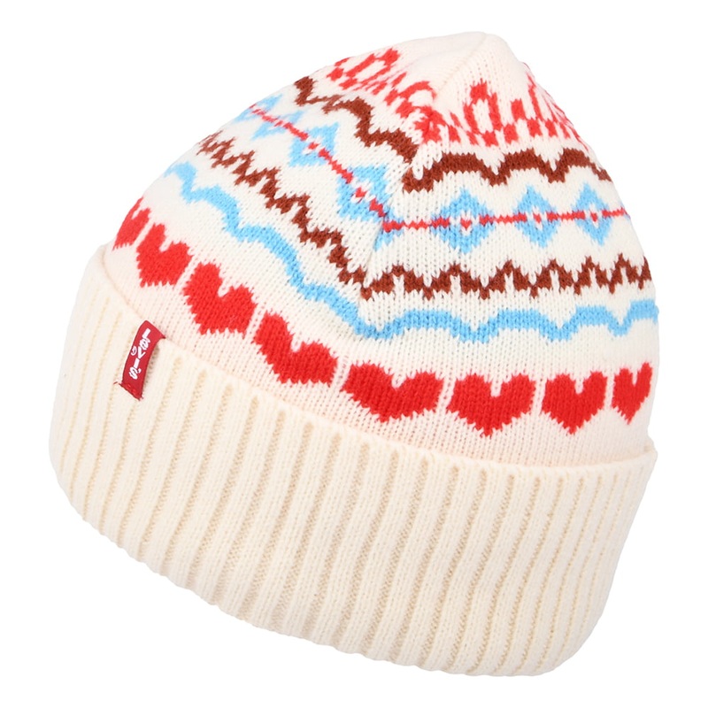 Levi’s Hats Graphic Cuffed Beanie Hat – Cream-Multi 1-Size