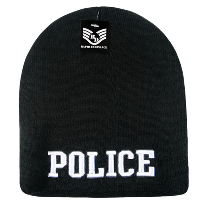 Police Law Enforcement Knit Beanie Cap – R90 Black