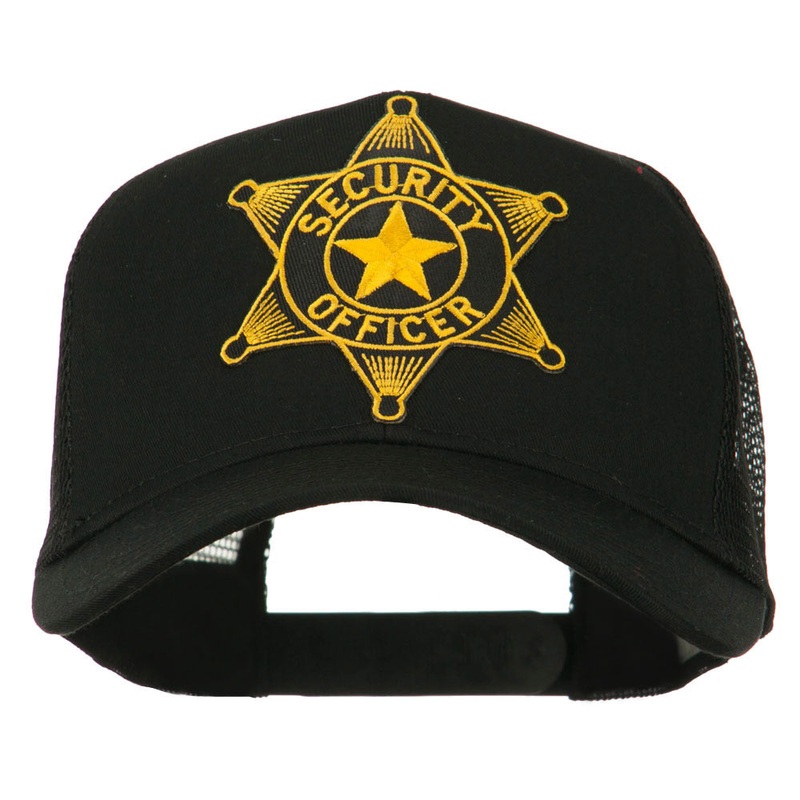 Security Officer Star Patched Mesh Back Cap Black One Size