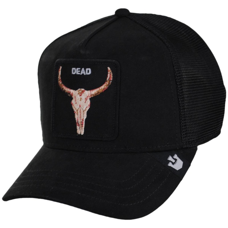 Skull Microsuede Mesh Trucker Snapback Baseball Cap BLACK ADJUSTABLE