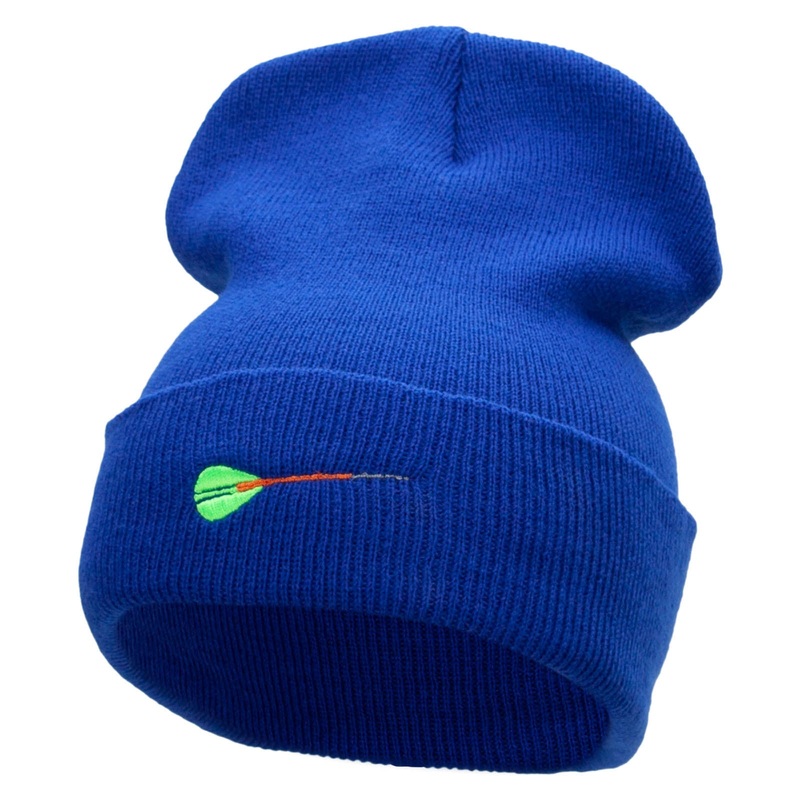 The Dart Embroidered 12 Inch Solid Long Beanie Made in USA Royal One Size
