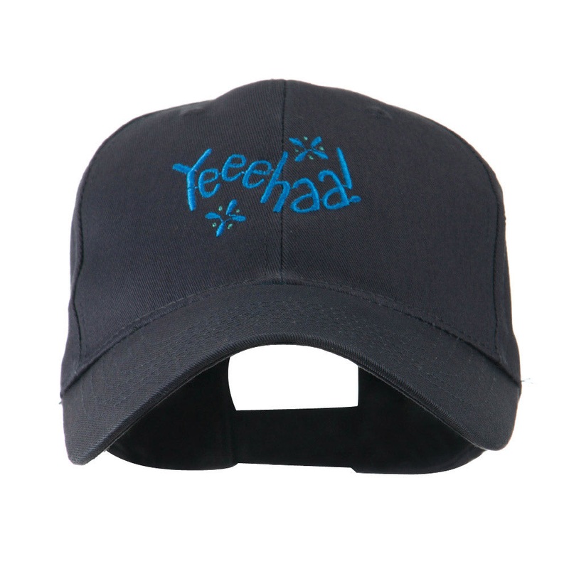 Yeeehaa Cowboy Saying Embroidered Cap Navy One Size