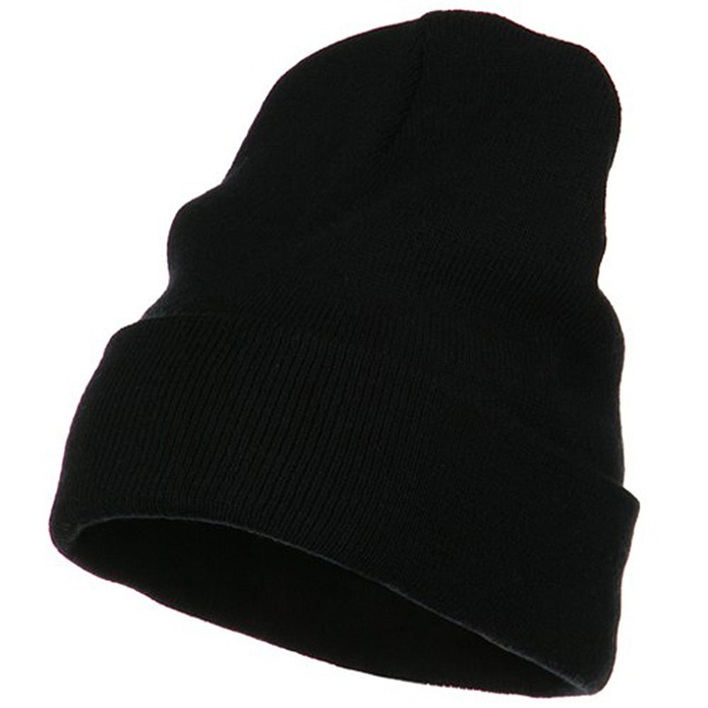 Big Size Acrylic Long Beanies Black XL-3XL