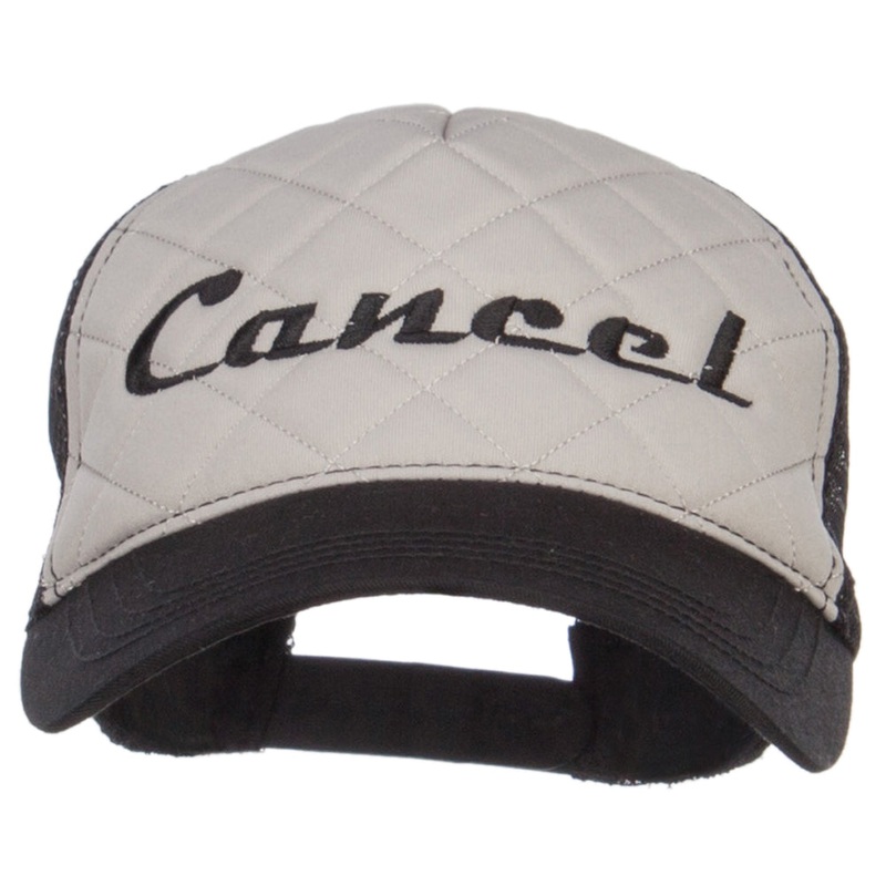 Cancel Embroidered Foam Trucker Cap Grey Black One Size