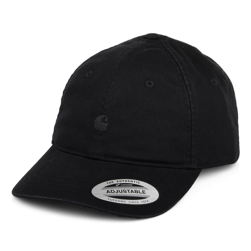 Carhartt WIP Hats Madison Logo Baseball Cap – Black On Black Adjustable