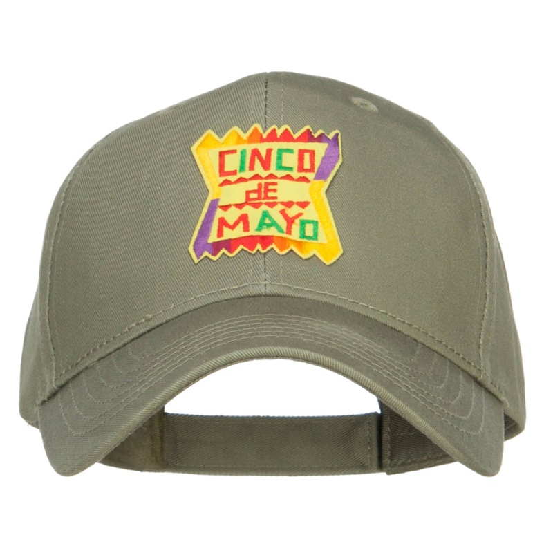 Cinco De Mayo Patched Embroidered Cap Olive One Size