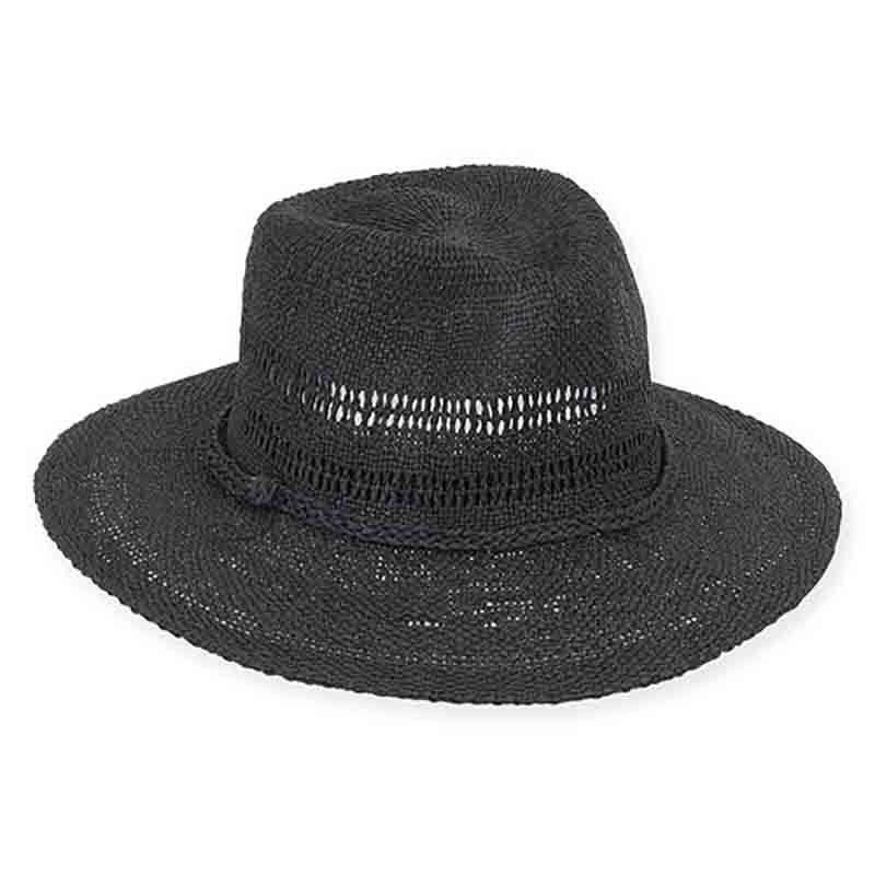 Dolan Knobby Woven Toyo Safari Hat – Sun ‘N’ Sand Hats Black M/L (58 cm)