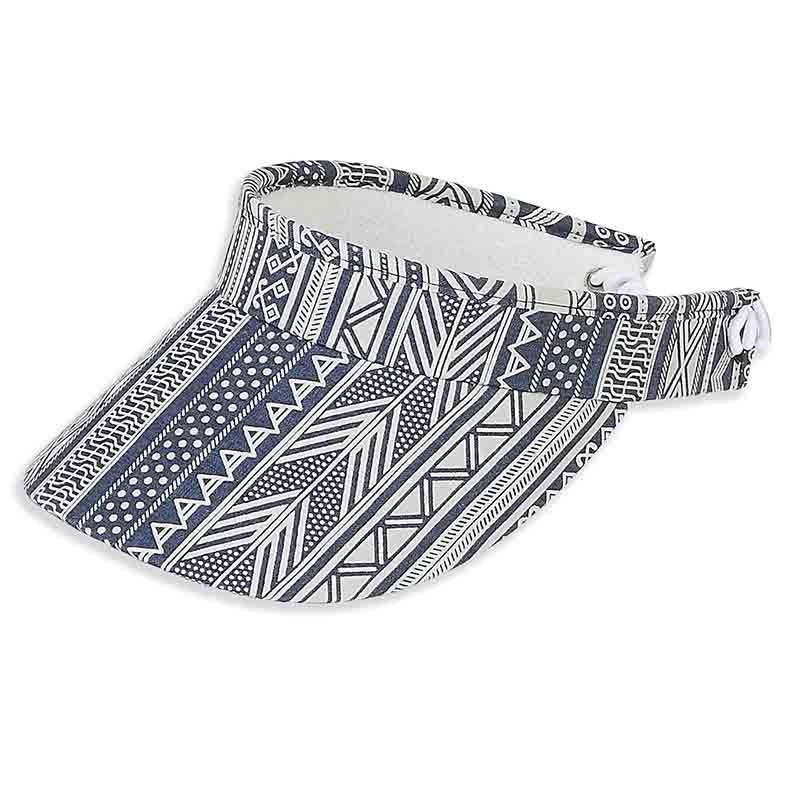 Emma Cotton Sun Visor with Curly Lace Closure – Sun ‘N’ Sand Hats Dark Denim