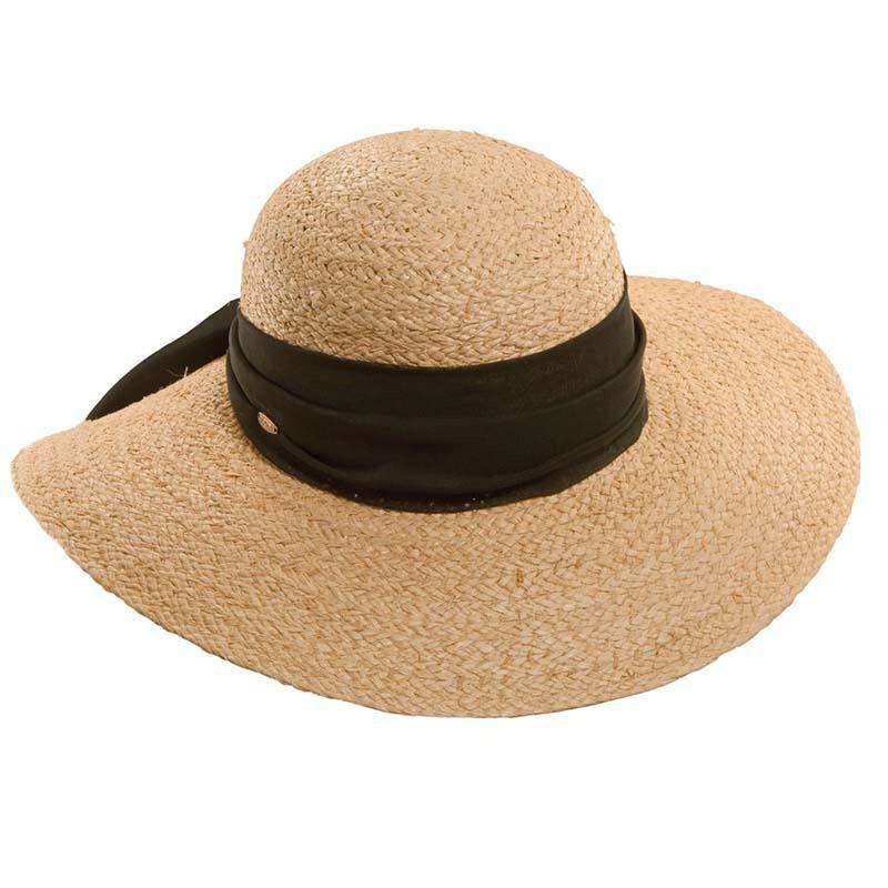 Fine Braided Raffia Floppy Sun Hat – Scala Collezione Black