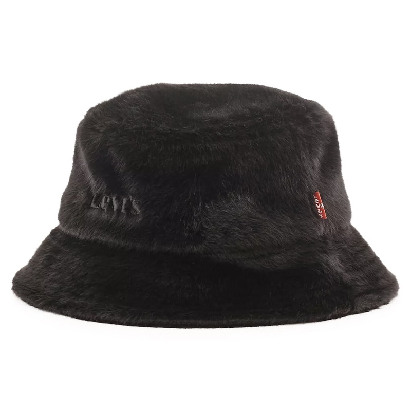 Levi’s Hats Womens Cozy Faux Fur Bucket Hat – Black M