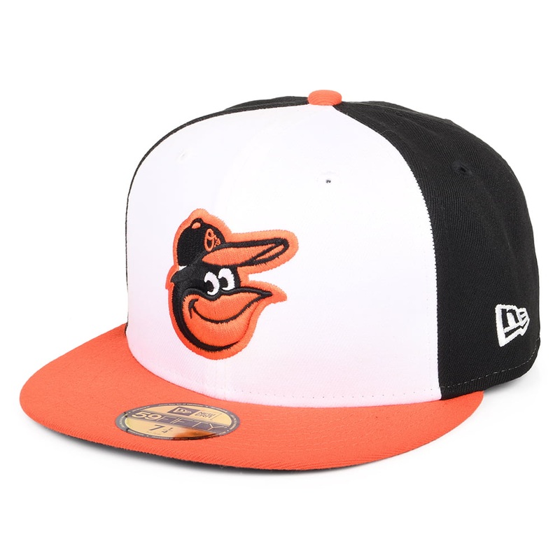New Era 59FIFTY Baltimore Orioles Baseball Cap – MLB On Field AC Perf – White-Orange 7