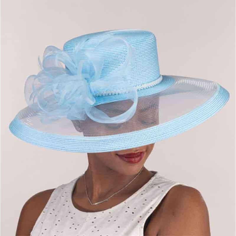 Polystraw Dress Hat with Crinoline Brim – KaKyCO Ice Blue