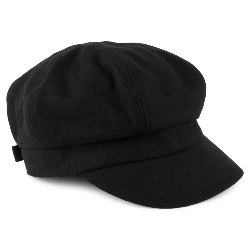 sur la tte Wool Blend Baker Boy Cap Black Wholesale Pack Prepack