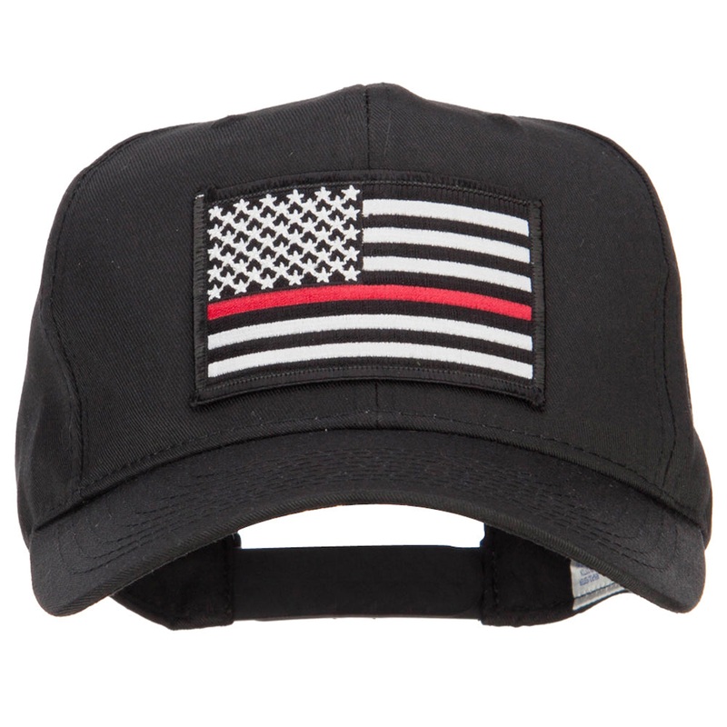 Thin Red Line USA Flag Patched Twill Cap Black One Size