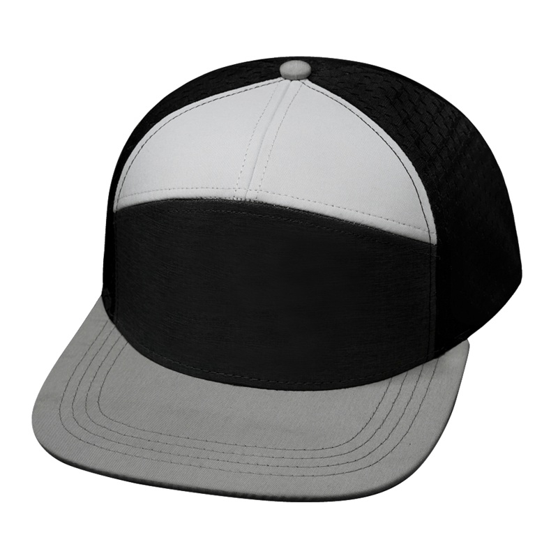 Blank – 7 Panel – Gray / Charcoal / White / Black (Unisex) – Laser Mesh