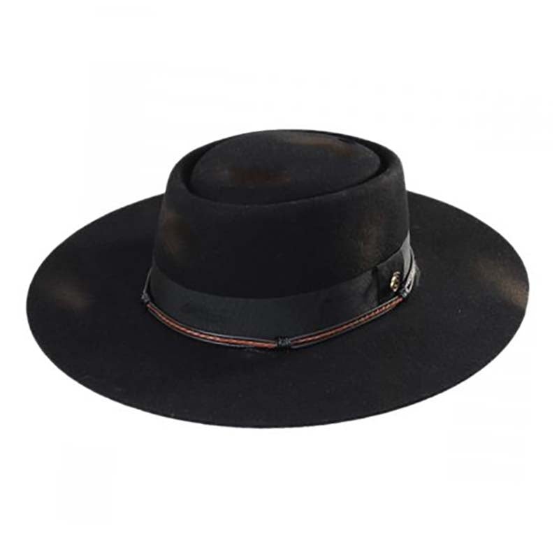 Bohemian Hand Crafted Wool Felt Gaucho Hat – Biltmore Hats Black Medium (22-22 3/8″)