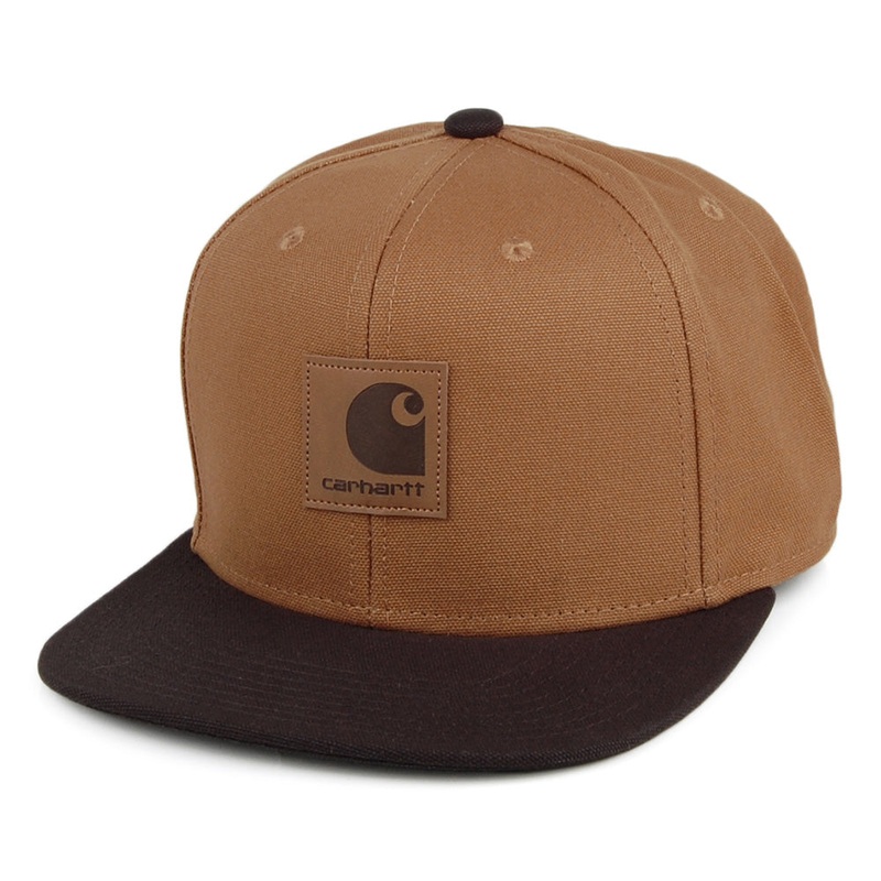 Carhartt WIP Hats Bi-Coloured Logo Snapback Cap – Brown-Black Adjustable