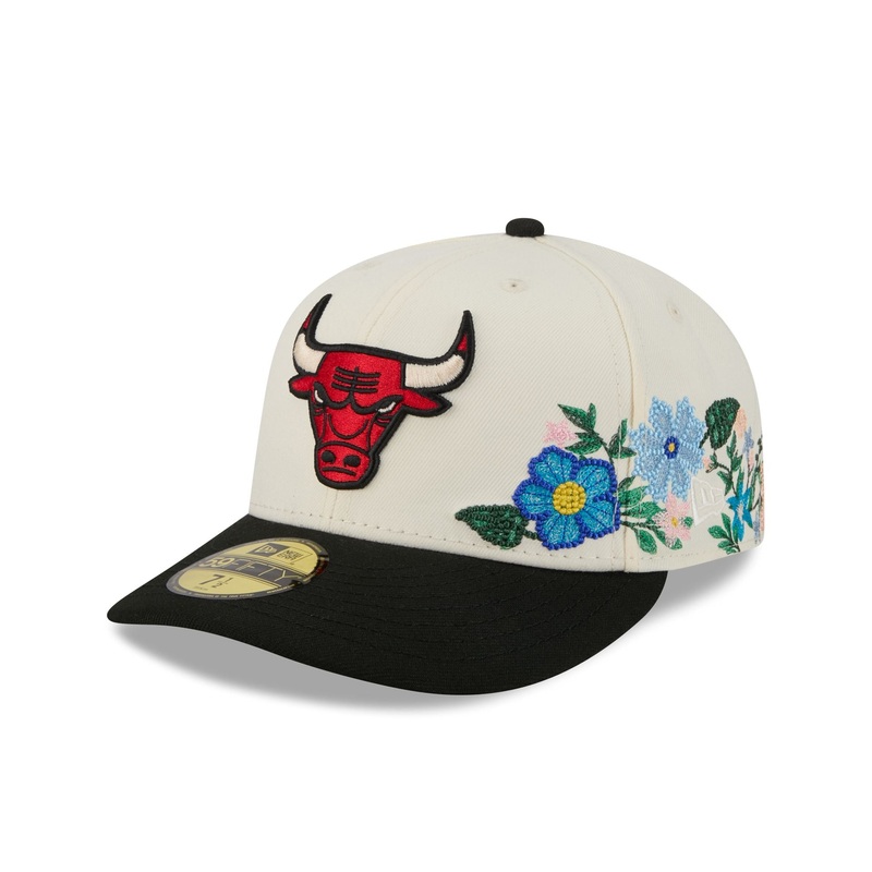 Chicago Bulls Tonal Florals White 59FIFTY Fitted Hat 7