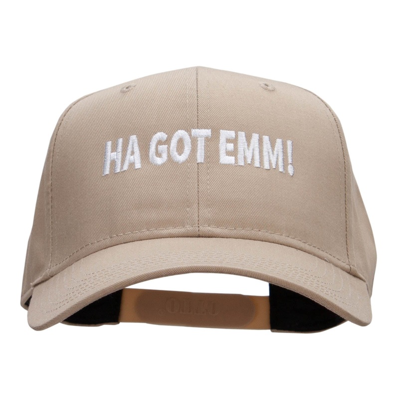 HA GOT EMM Embroidered Cotton Twill Pro Style Cap Khaki One Size