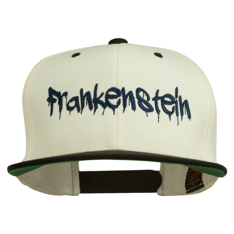 Halloween Frankenstein Embroidered Snapback Cap Natural Black One Size