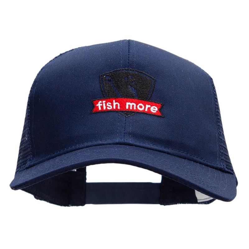 Hooked Embroidered Prostyle Mesh Cap Navy One Size