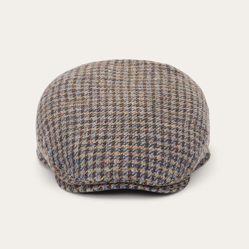 Linen/Cotton Houndstooth Driver Cap Multicolor Houndstooth S