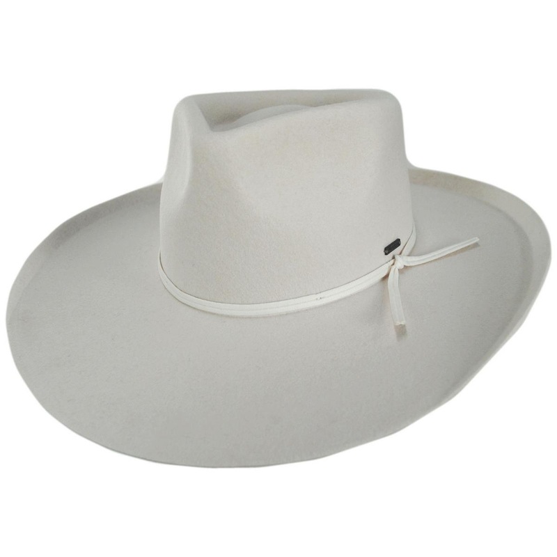 Marlow Wool Felt Rancher Fedora Hat OFF WHITE XS