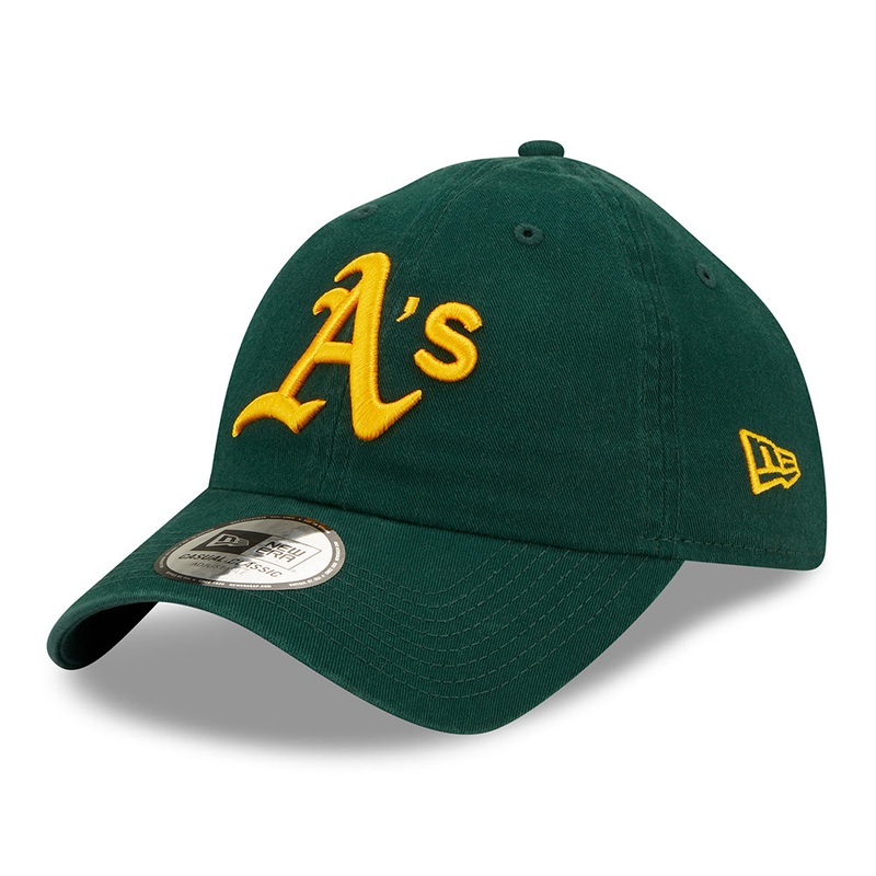 New Era 9TWENTY Oakland Athletics Baseball Cap – MLB League Essential – Dark Green-Yellow Adjustable